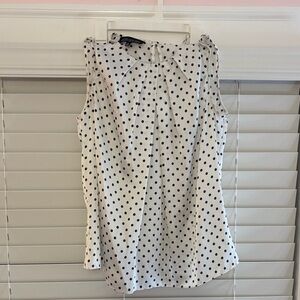 Jones New York Black and White Polka Dot Blouse